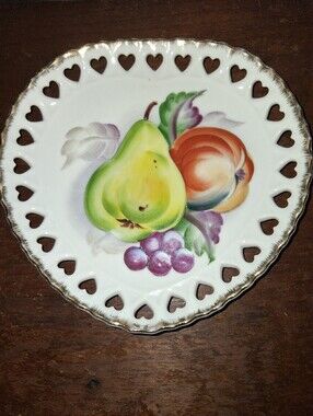 Mid Century Lefton Heart Shaped Plate